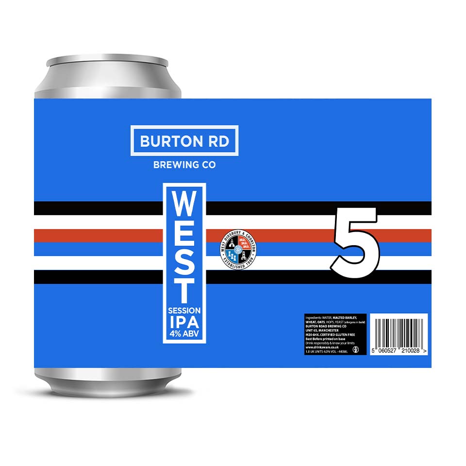 Burton Road West IPA can and label on a white background