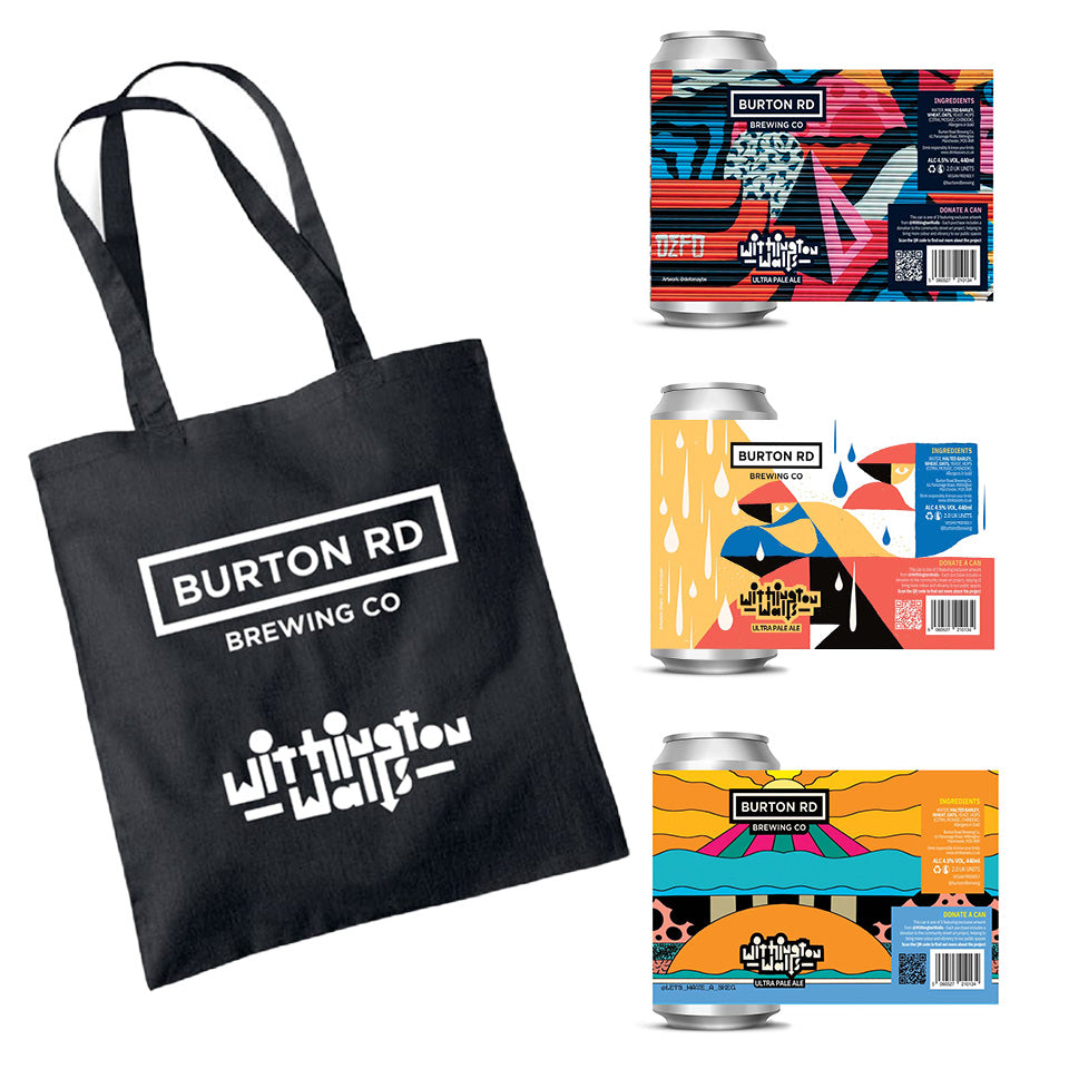 Burton Rd x Withington Walls 3 Can Tote Bag Burton Road